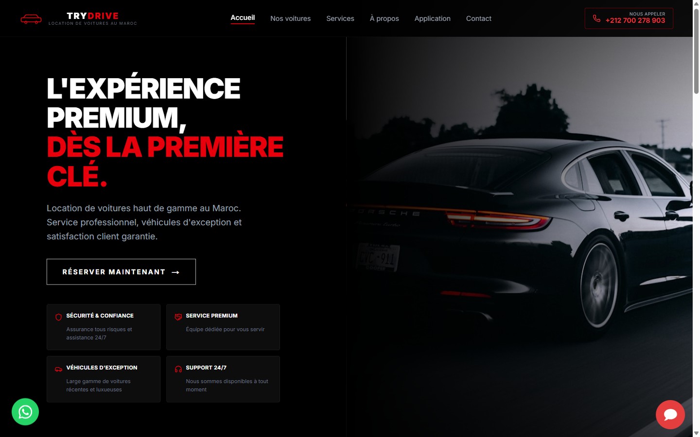 Screenshot of the TRY Drive site